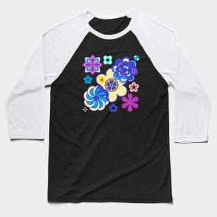 My garden full of flowers, vintage Flower patterns Baseball T-Shirt